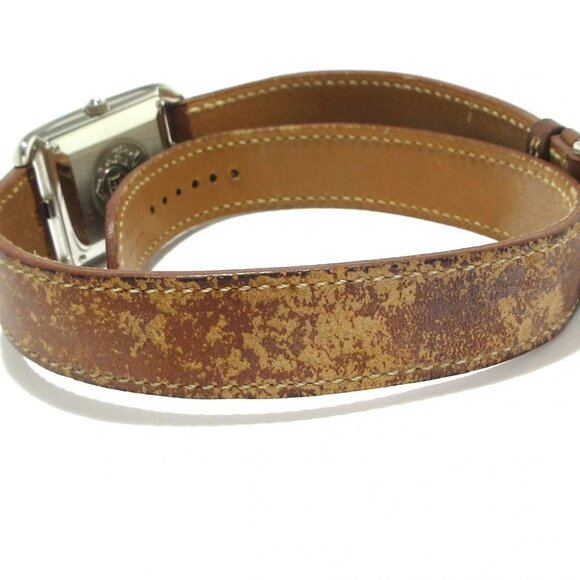 Auth HERMES Cape Cod Double Tour CC1.710 1****** Silver Brown Wrist Watch - Picture 3 of 12